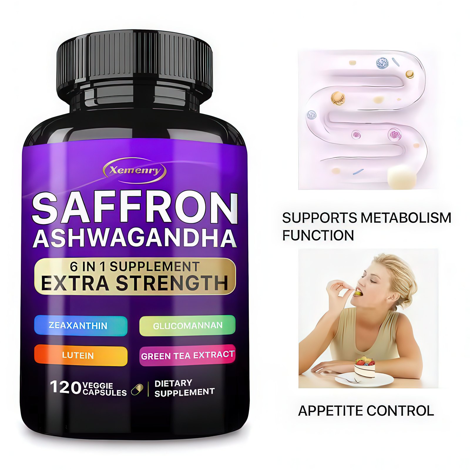 Xemenry Saffron Ashwagandha 120 Capsulas